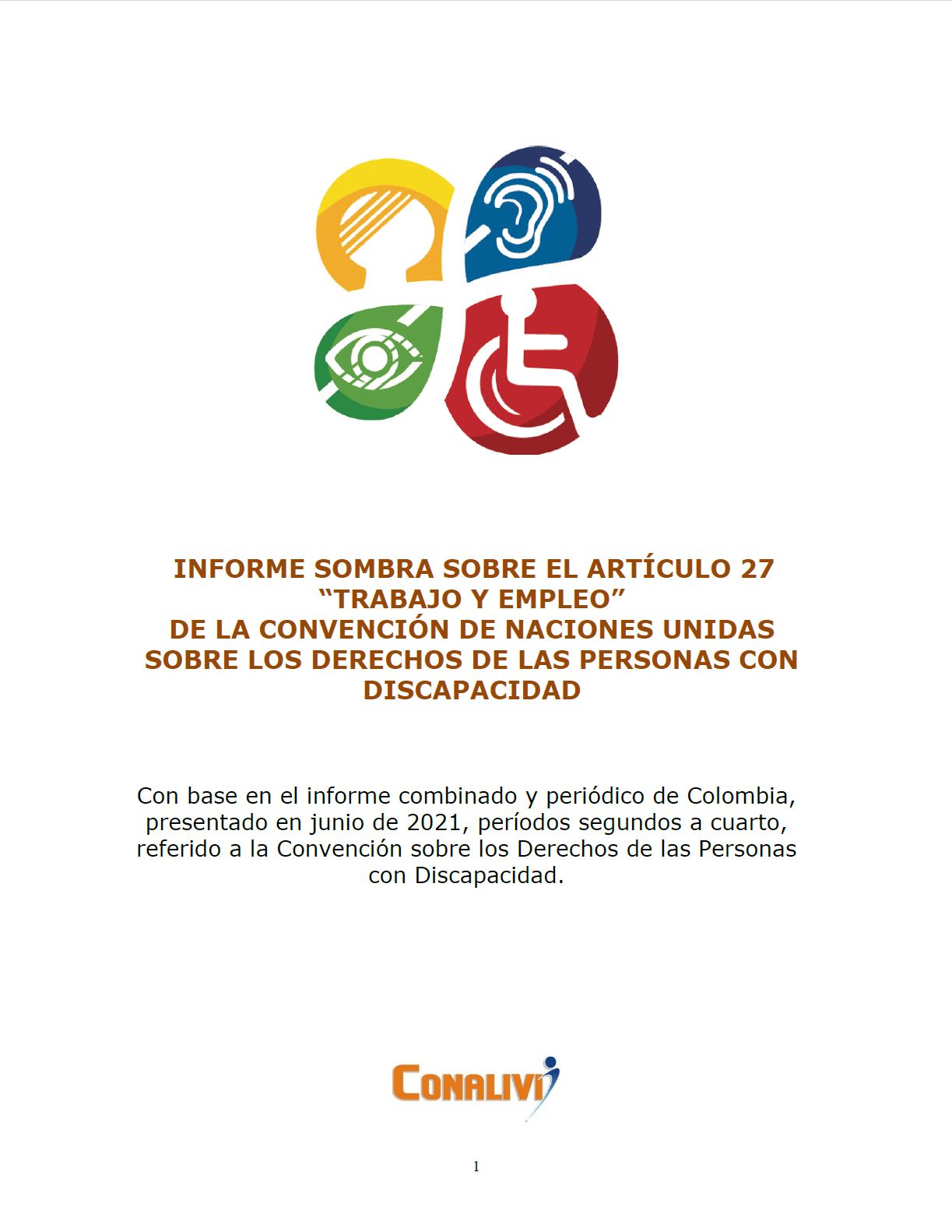 Informe sombra sobre el artículo 27 Convención – Trabajo y empleo Junio 2021